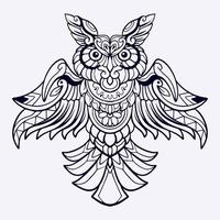 Beautiful Owl mandala arts isolated on white background vector