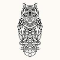 Beautiful Owl mandala arts isolated on white background vector