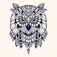 Beautiful Owl mandala arts isolated on white background vector