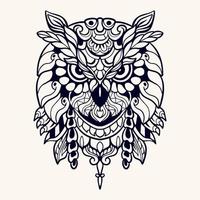 Beautiful Owl mandala arts isolated on white background vector