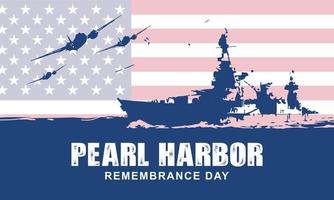 antecedentes del día del recuerdo de Pearl Harbor. ilustración vectorial vector