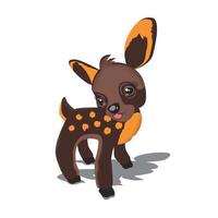 Character little cheerful deer Bambi is waiting for his friends vector