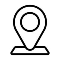 Pin location line icon on white background vector