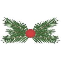 Realistic bow made of Christmas tree branches. Holiday decoration for new year vector