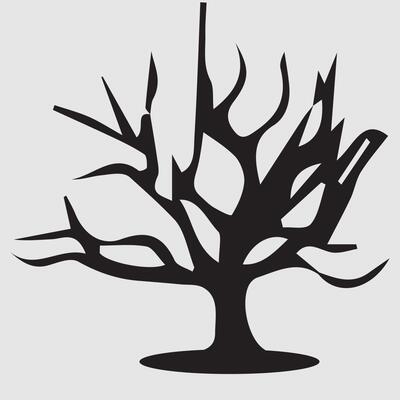 Vector illustration  set of silhouettes of trees
