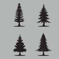 árbol de navidad o silueta de árbol de navidad vector