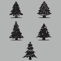 Christmas tree or x-mas tree silhouette vector