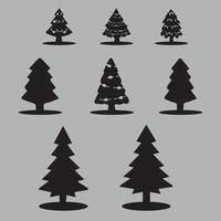 Christmas tree or x-mas tree silhouette vector