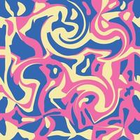 1970 Wavy Swirl Seamless Pattern in Orange and Pink Colors. Seventies Style, Groovy Background, Wallpaper vector