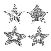 clipart estrella dibujada a mano vectorial. conjunto de garabatos para impresión, web, tarjeta de felicitación, diseño, decoración vector