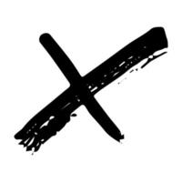 Hand drawn cross mark illustration. Marker wrong sign clipart. Ink scribble checkbox. Single element vector