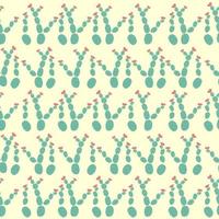 seamless pattern with different cactus. Bright repeated texture with green cacti. Natural background with desert plants vector