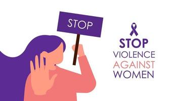 ilustración del día internacional para la eliminación de la violencia contra la mujer vector