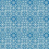 Portuguese seamless pattern with azulejo tiles. Gorgeous seamless patchwork pattern from colorful Moroccan tiles, ornaments vector
