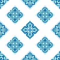 Portuguese seamless pattern with azulejo tiles. Gorgeous seamless patchwork pattern from colorful Moroccan tiles, ornaments vector