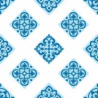 Portuguese seamless pattern with azulejo tiles. Gorgeous seamless patchwork pattern from colorful Moroccan tiles, ornaments vector