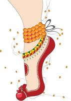 Classical Kathakali Dance Leg Move. Illustration of Kathak Dance move. vector