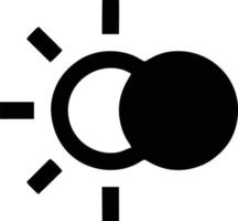 icono de sol en fondo blanco, ilustración del símbolo de icono de sol en negro sobre fondo blanco vector