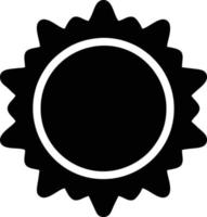 icono de sol en fondo blanco, ilustración del símbolo de icono de sol en negro sobre fondo blanco vector