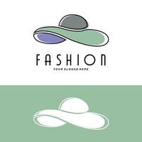 ilustración de diseño de logotipo de sombrero de mujer accesorios de belleza de moda y cuidado de la marca del producto vector