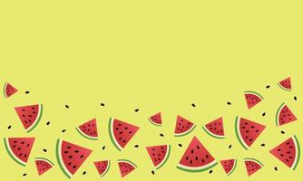 Summer watermelon slices with background vector