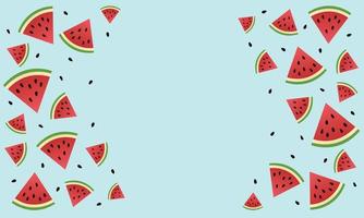 Summer watermelon slices with background vector