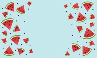 Summer watermelon slices with background vector