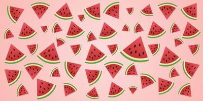 Summer watermelon slices with background vector