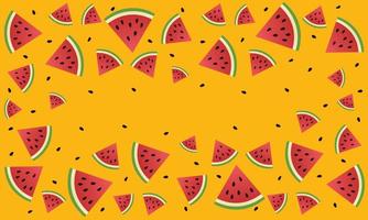 Summer watermelon slices with background vector