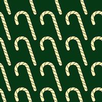 Pattern of yellow lollipop on dark green background vector