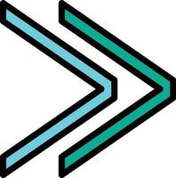 Angle Double Left Vector Icon Design