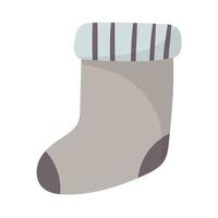 Vector isolated cartoon illustration of a warm winter felt boot or sock.