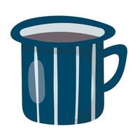 Vector isolated doodle illustration of a mug with a handle with a hot drink inside.