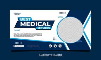 mejor diseño de plantilla de banner horizontal de servicios médicos vector