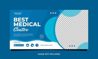 mejor diseño de plantilla de banner horizontal de centro médico vector