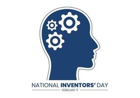 National Inventors Day on February 11 Celebration of Genius Innovation to Honor Creator of Science in Flat Cartoon Hand Drawn Template Illustration vector