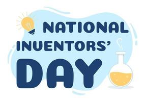 National Inventors Day on February 11 Celebration of Genius Innovation to Honor Creator of Science in Flat Cartoon Hand Drawn Template Illustration vector