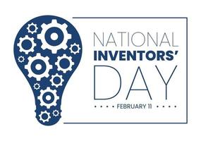 National Inventors Day on February 11 Celebration of Genius Innovation to Honor Creator of Science in Flat Cartoon Hand Drawn Template Illustration vector