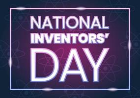 día nacional de los inventores el 11 de febrero celebración de la innovación genial para honrar al creador de la ciencia en la ilustración de plantilla dibujada a mano de dibujos animados planos vector