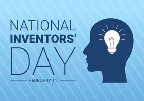 National Inventors Day on February 11 Celebration of Genius Innovation to Honor Creator of Science in Flat Cartoon Hand Drawn Template Illustration vector