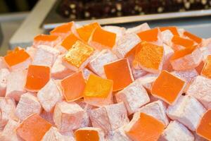 Traditional style turkish delight sweets photo