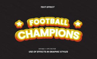 efectos de texto: el texto de los campeones de fútbol es editable vector