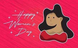 Hand Drawn Flat Design Illustration. Happy Women's Day Celebration vector