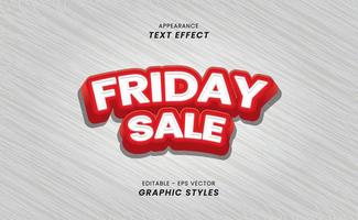 Appearance of the text effect - with the words Friday Sale vector