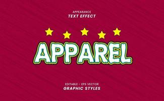 Apariencia de efecto de texto: con ropa de palabra editable. vector