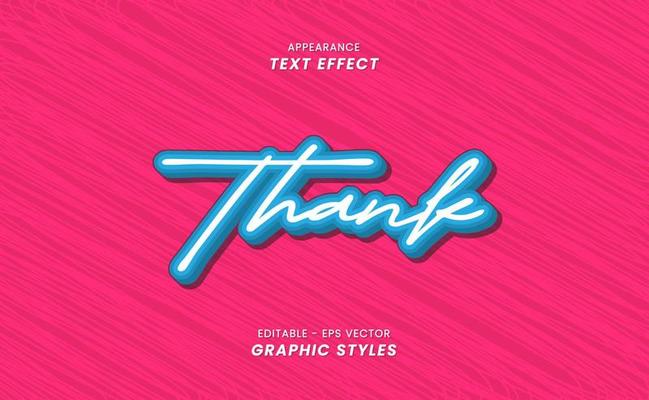 Appearance of Sticker Text Effects - Writing Words Thank.