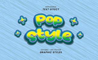 Sticker Text Effect Appearance - Word Writing Pop Style. vector