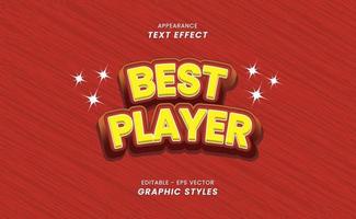 Appearance Text Effect - Text Best Player editable. Graphic Styles vector