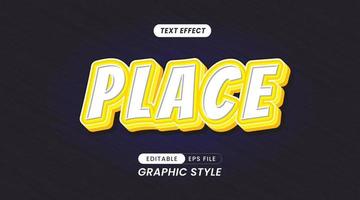 Text Effects - Editable 3D Text Places. vector