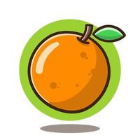 ilustración de vector de fruta naranja de dibujos animados bueno para pegatina, educación.